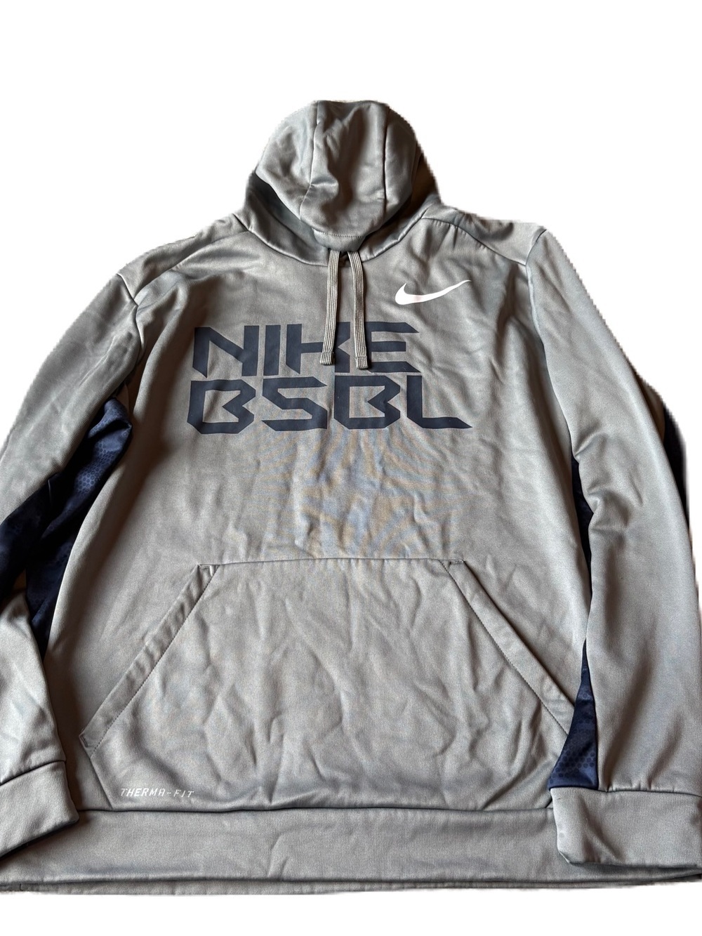 Nike Baseball Gray Blue Hooded Sweatshirt XL Men’s